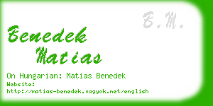 benedek matias business card